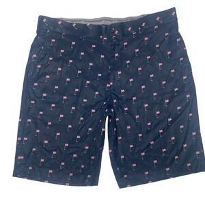 Walter Hagen Perfect 11 Collection Golf Navy Patriotic Flag Shorts Men's 38